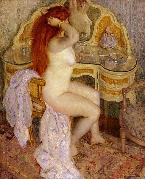 frederick carl frieseke Nude Seated at Her Dressing Table